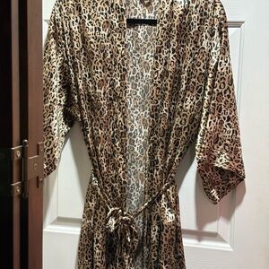 Victoria's Secret Animal Print Satin Robe